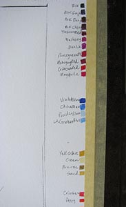 Color swatches in the margin